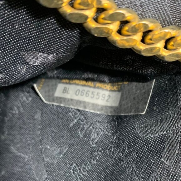 VTG PALOMA PICASSO Mini Black Leather Gold Tone Chain Strap Shoulder Handbag - Picture 10 of 14